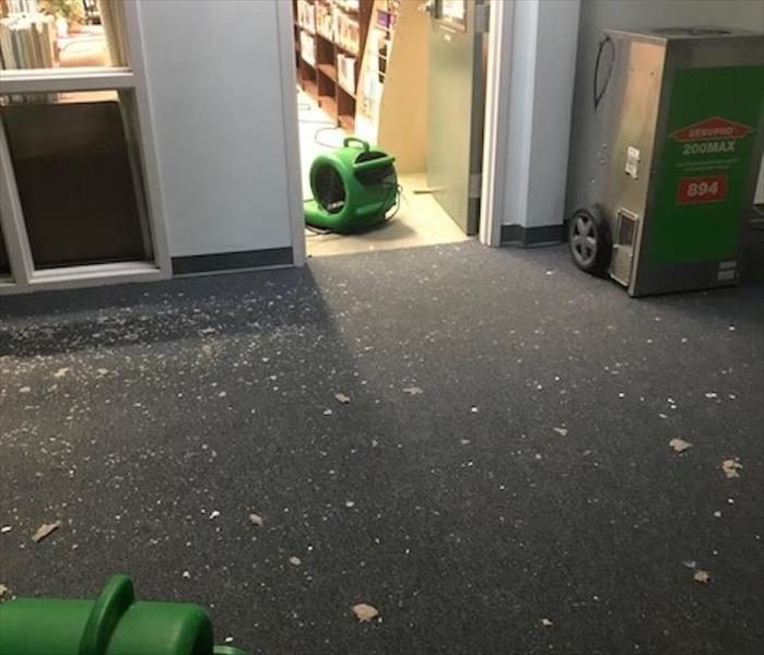 entrance to shop with books, equipment placed